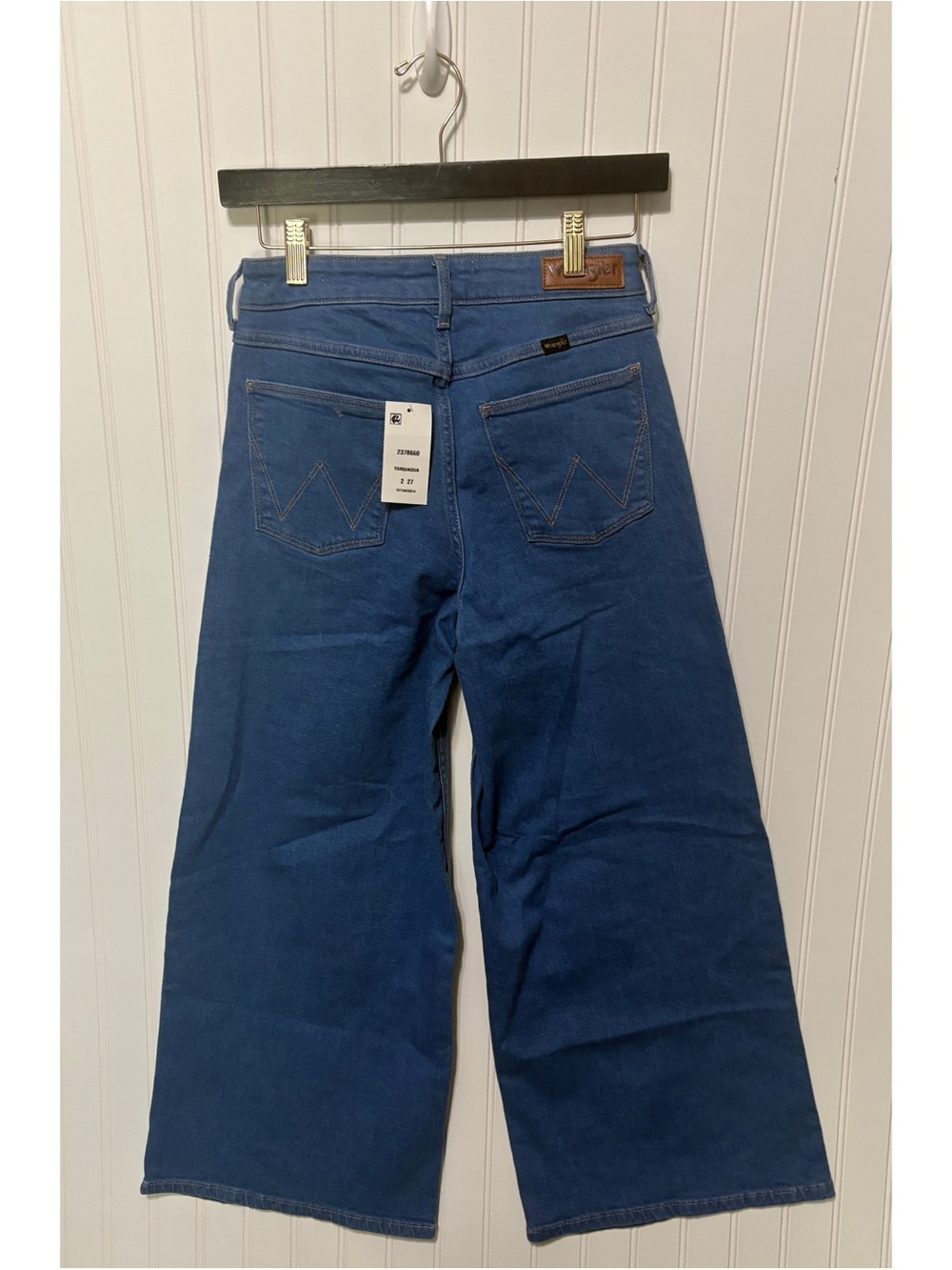 WRANGLER High Rise A Line Cropped Denim Blue Jeans Womens Size 2  27" Inseam NEW